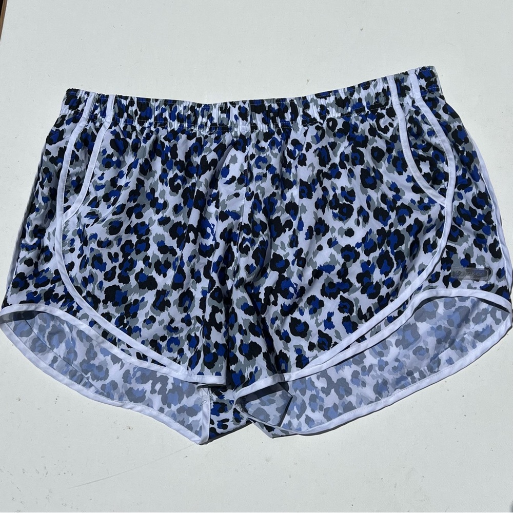 Calvin Klein white with blue/black/gray print shorts